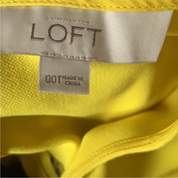 LOFT Yellow and Brown Pleated A-Line Mini Dress - Picture 4 of 4